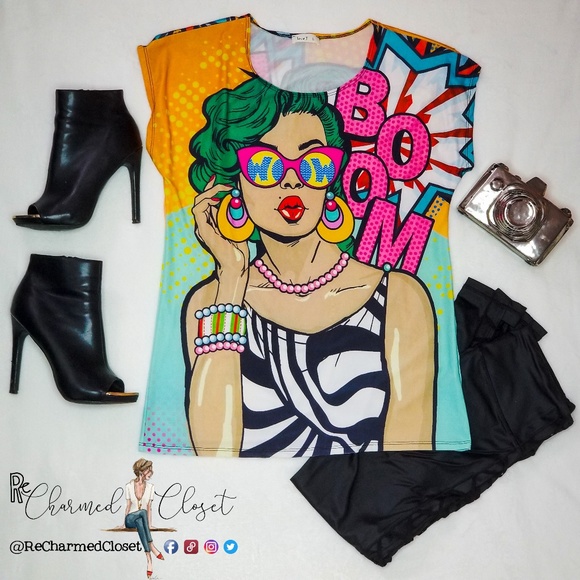 love J Tops - Love J BOOM comic super soft tee